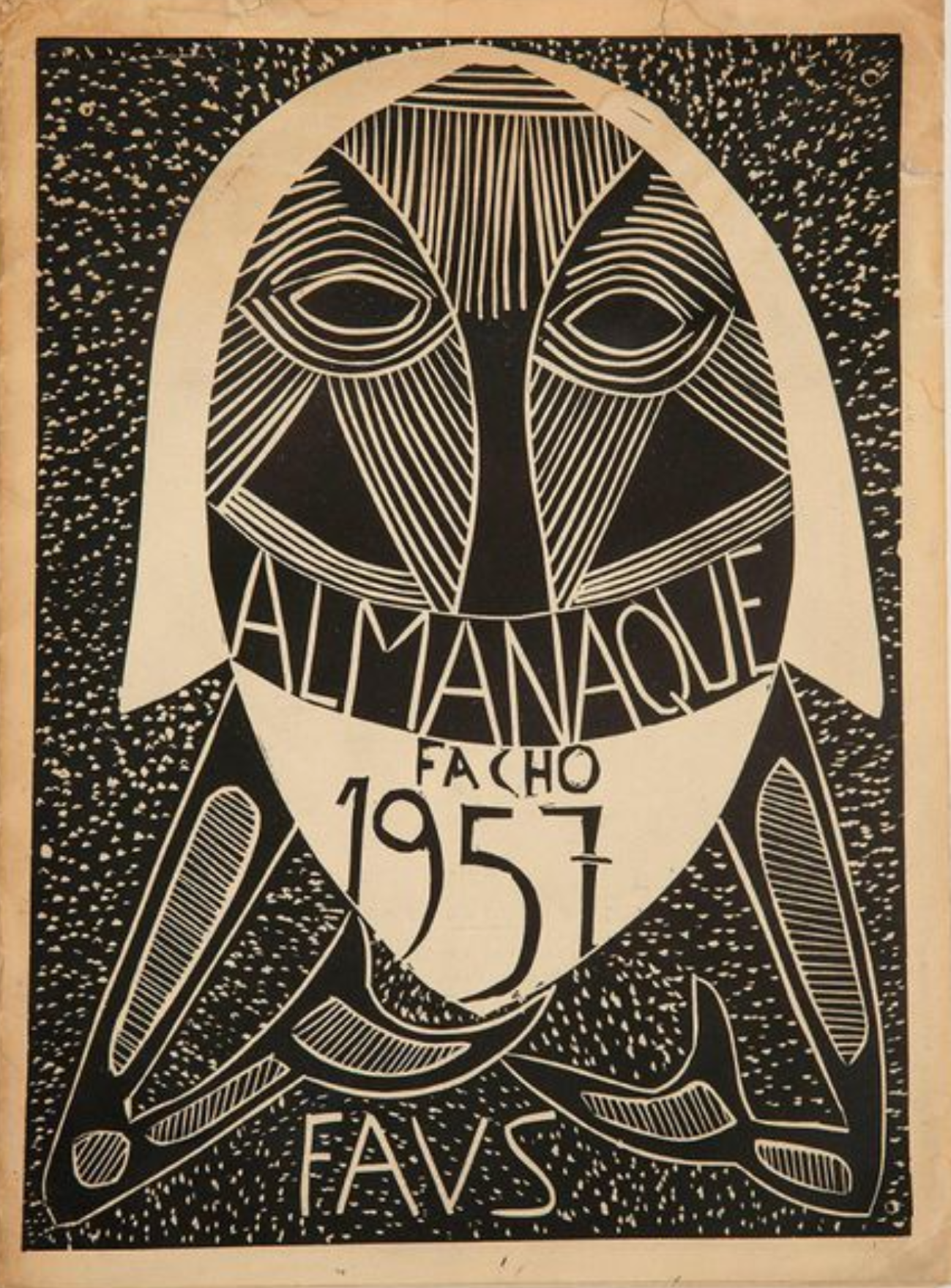 Salvador Sanz Faus, Almanaque Facho 1957, xilografía original